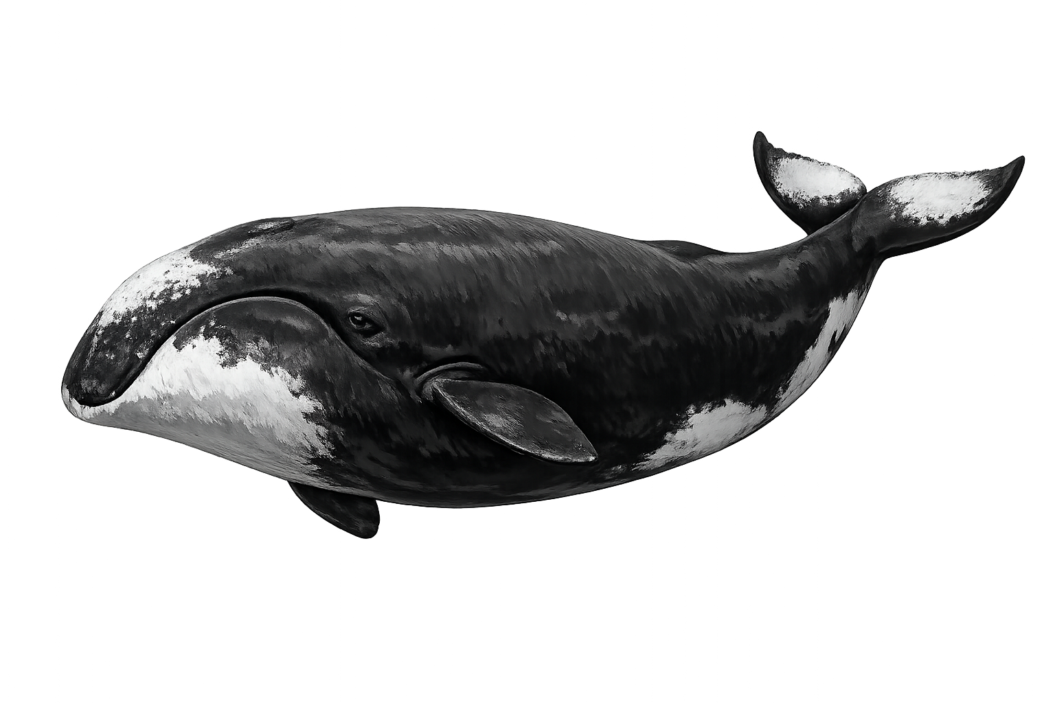 クジラのイラスト — がん耐性動物の代表例。体重100トンを超えながらがんになりにくい